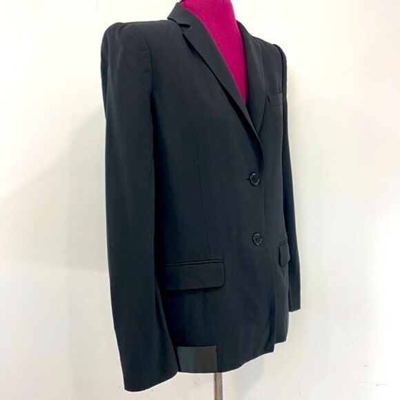 Bcbgmaxazria Black Wool blazer with satin bottom hem - Picture 2 of 15